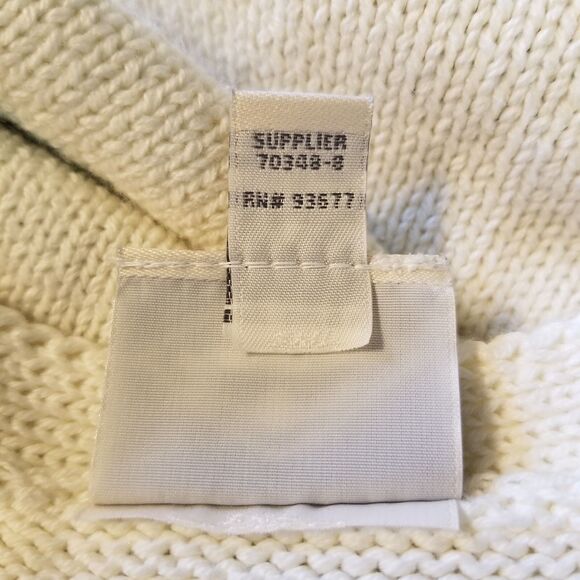 St. John's Bay Women's Size L Blue Striped Open Front White Cardigan Sweater - Picture 5 of 7